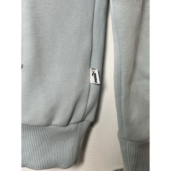 PUMA Faux Embroidered Floral Hoodie Fleece Pullover Blue Women's Size Large - Picture 4 of 11
